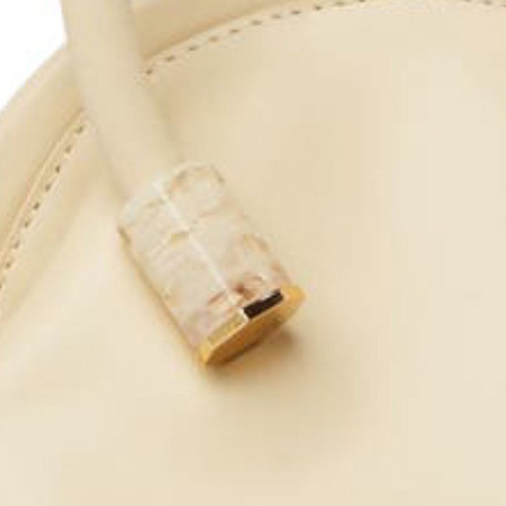 NEW Louise et Cie Isel Leather French Vanilla Frame Bag Novelty Curved Handle - Picture 4 of 6